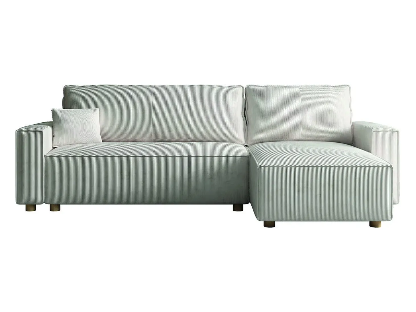 Sofá-Cama de Canto 4 Lugares Veludo Cotelê Bege COSY - Elegante e Versátil