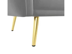 Sofá-cama de canto de 3 lugares com chaise longue e encosto ajustável - Veludo cinzento