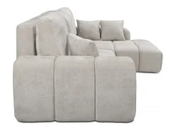 Sofá-cama de canto direito em tecido chenille