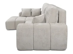 Sofá-cama de canto esquerdo em tecido chenille