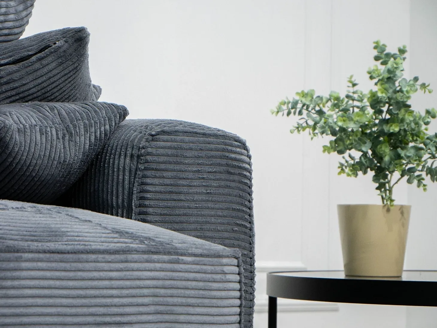 Sofá-Cama de Canto Lauren Cinza 4 Lugares com Armazenamento, Chaise Longue Reversível e Tecido Fácil de Limpar