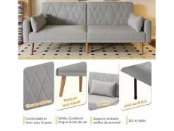 Sofá-cama de veludo de dois lugares, dobrável e compacto. Perfeito como cama de hóspedes para espaços pequenos, salas de estar, quartos ou home theaters.