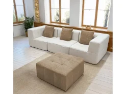 Sofá-cama Eden Completo 3 lugares - branco areia