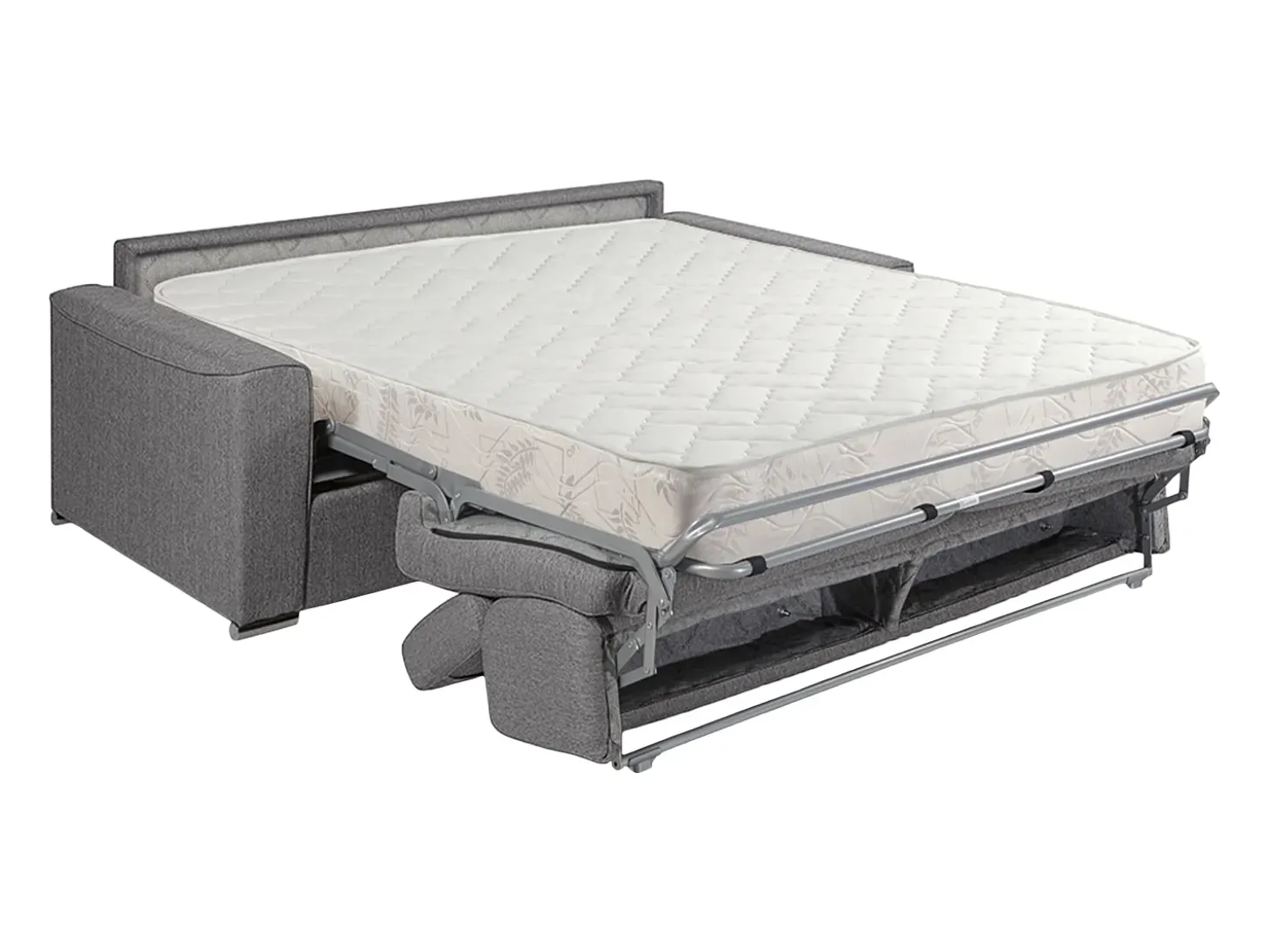 Sofá-cama em tecido azul assento com assento de memória de forma 160 colchão memória de forma 18cm VIZIR