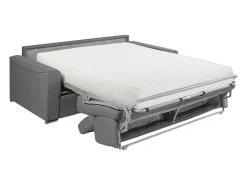 Sofá-cama em tecido azul com assento de espuma memory 120 colchão de espuma memory 22cm VIZIR