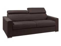 Sofá-cama em tecido castanho assento com assento de memória de forma 160 colchão memória de forma 14cm VIZIR