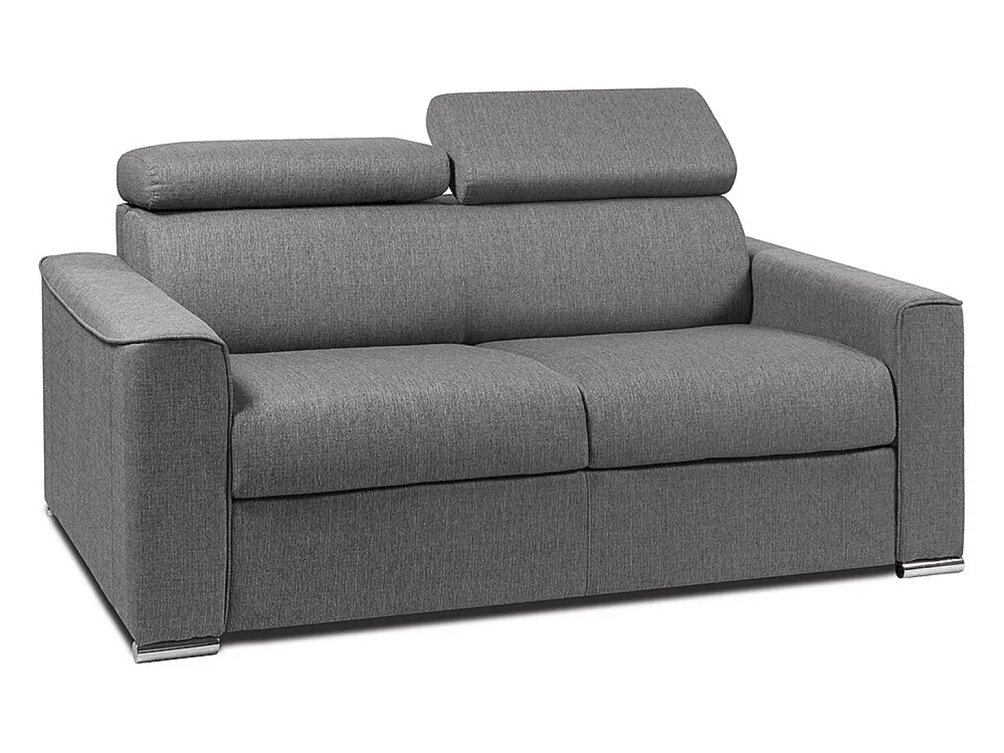 Sofá-cama em tecido cinza assento memória de forma 120 colchão memória de forma 16cm VIZIR