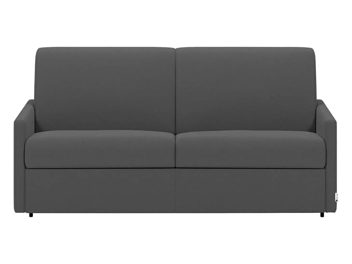 Sofá-cama em tecido cinzento assento memória de forma 160 cm ripas largas 18 cm CALIFE