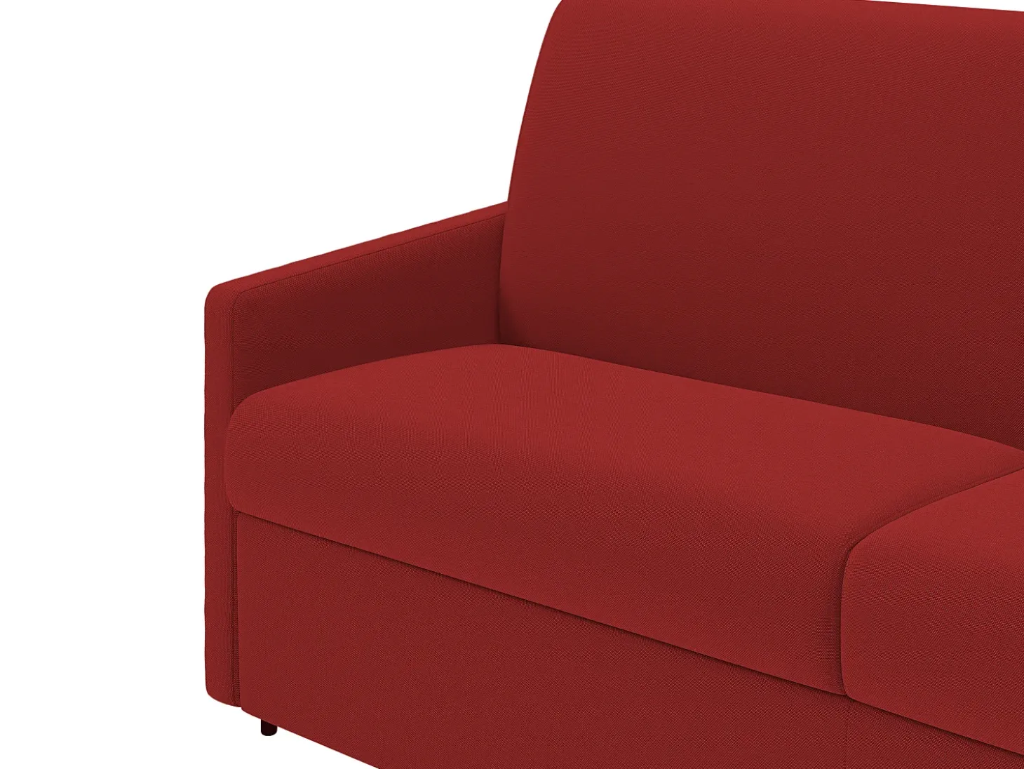 Sofá-cama em tecido vermelho assento com assento de memória de forma 160 cm ripas largas 14 cm CALIFE