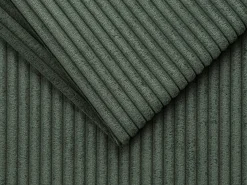 Sofá-cama em veludo canelado verde assento memória de forma 160 cm ripas largas 18cm CALIFE