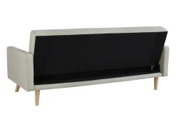 Sofá-Cama Escandinavo de 3 Lugares em Tecido Bege WOODEN