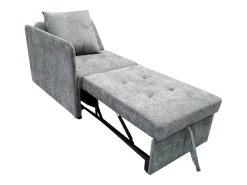 Sofá-cama estofado 177x68x65 cm - Sofá-cama multifuncional 3 em 1 - Linho - Encosto ajustável - Cinza claro