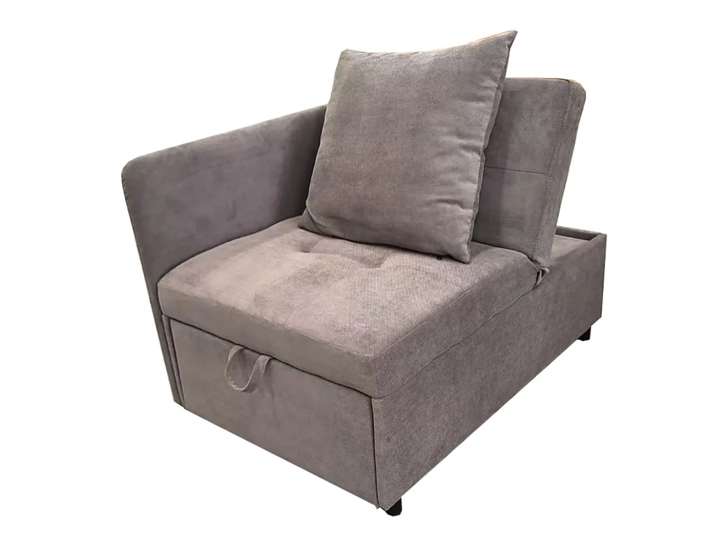 Sofá-cama estofado 177x68x65 cm - Sofá-cama multifuncional 3 em 1 - Linho - Encosto ajustável - Cinza