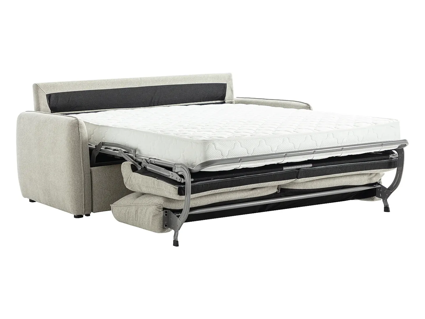 Sofá-cama express de 3 lugares em tecido cinza ORELIS