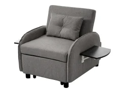Sofá-cama individual multifuncional com função de cama, poltrona e cadeirão, sofá-cama ajustável em três direções, mesas de chá dobráveis