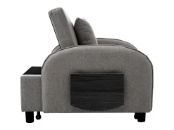 Sofá-cama individual multifuncional com função de cama, poltrona e cadeirão, sofá-cama ajustável em três direções, mesas de chá dobráveis
