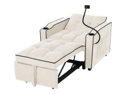 Sofá-cama individual retrátil 3 em 1 – com suporte para copos e suporte para telefone, sofá-cama, cadeira de dormir, cadeirão