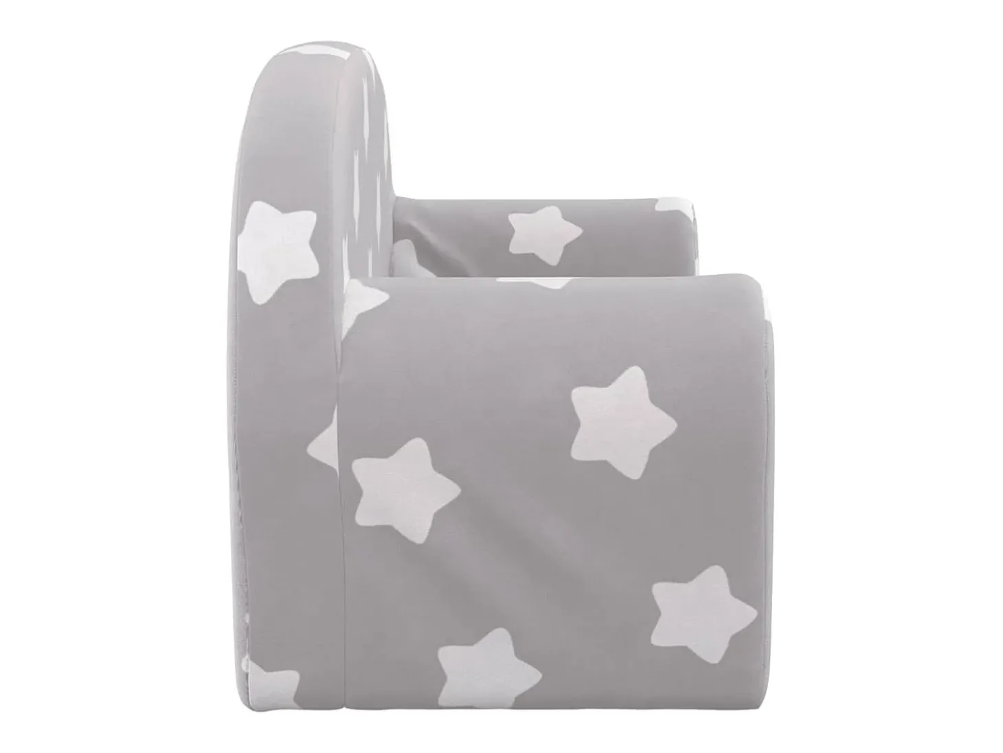 Sofá-cama infantil 2 lugares c/ estrelas pelúcia cinzento-claro PT471628