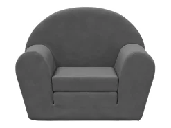 Sofá-cama infantil pelúcia macia antracite PT244517
