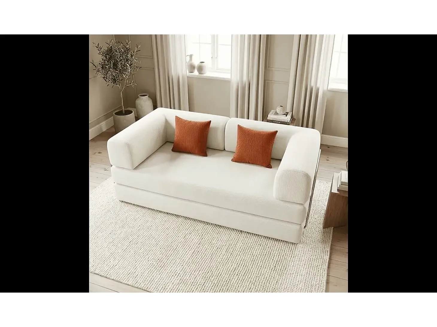 Sofá-cama Kaia - branco/manga