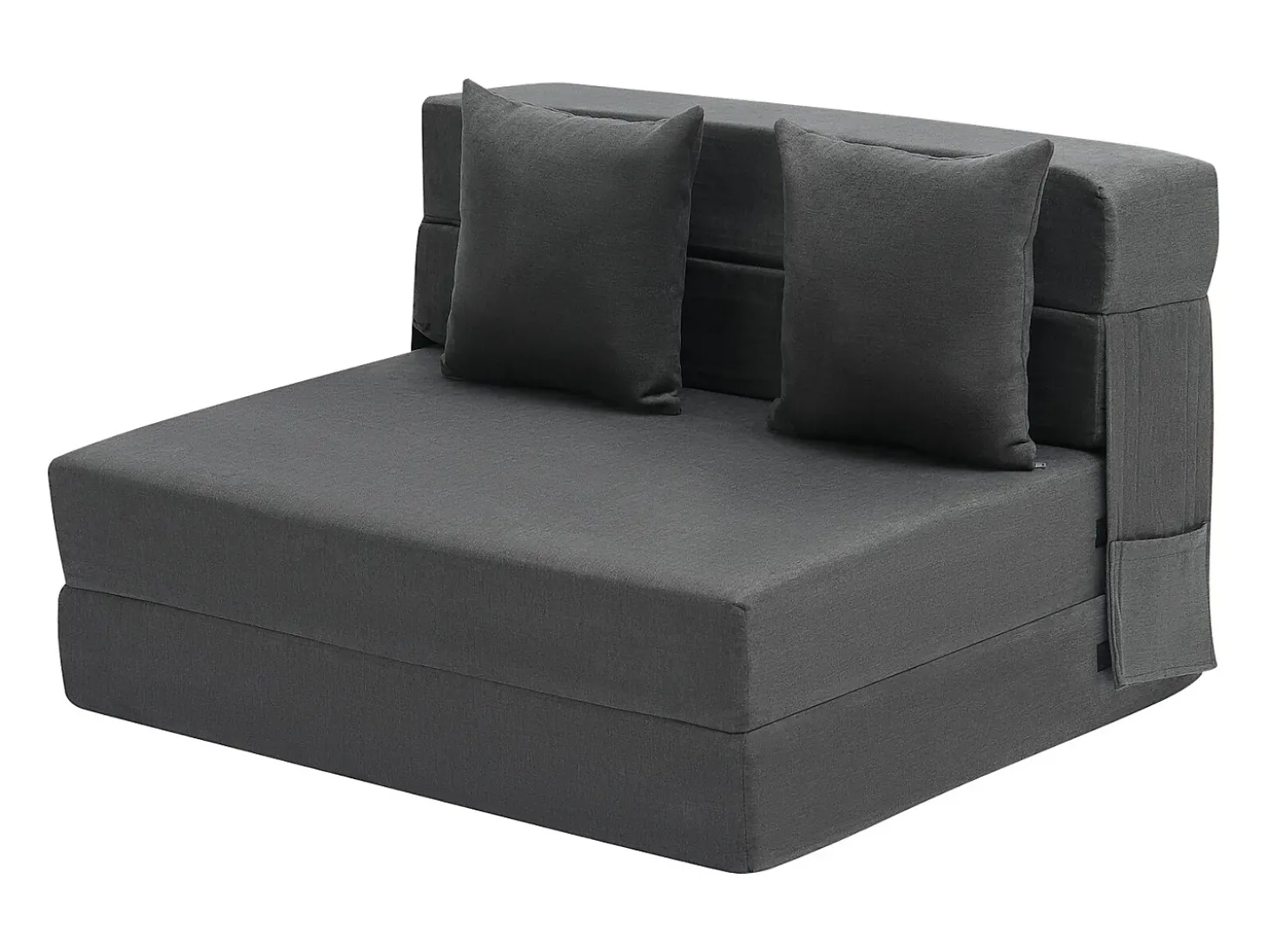 Sofá-cama Moderno, SucceBuy Sofá-cama Dobrável 3 em 1 com 2 Almofadas Twin Cinzento-escuro