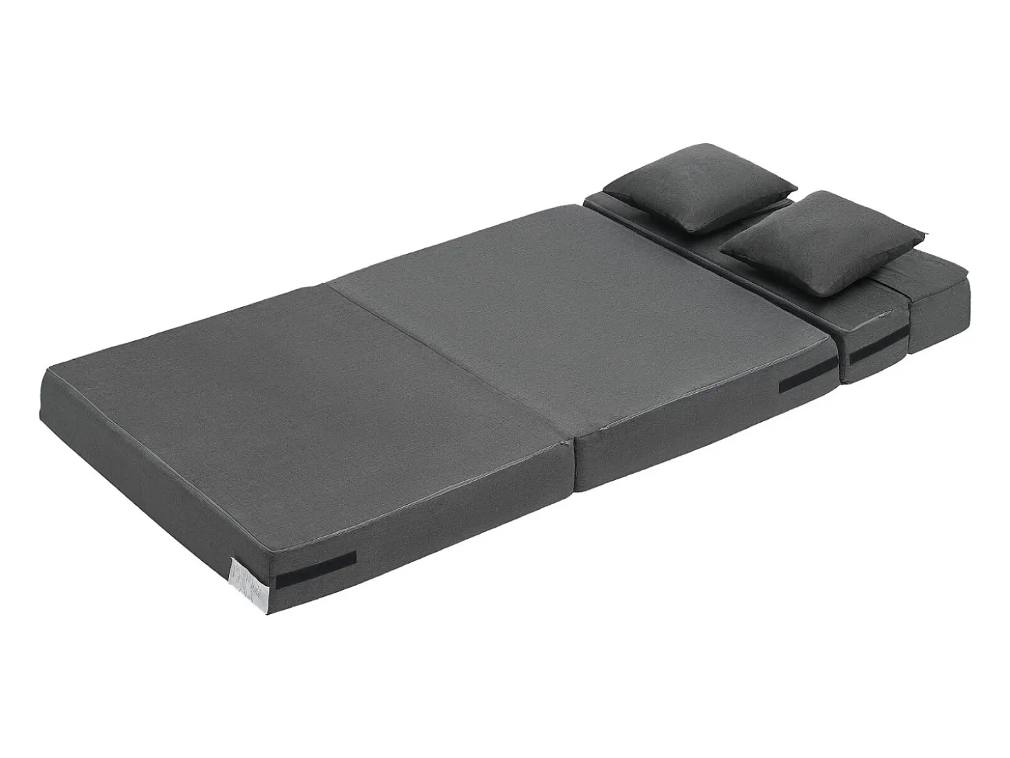 Sofá-cama Moderno, SucceBuy Sofá-cama Dobrável 3 em 1 com 2 Almofadas Twin Cinzento-escuro