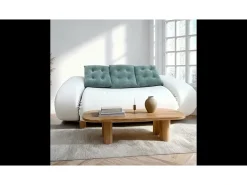 Sofá-cama Okoa 2 lugares - branco e sálvia