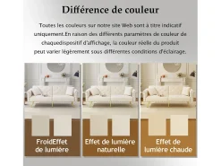 Sofá-cama reto de 2 lugares em veludo bege, encosto rebatível em 3 posições - 173x75x70cm