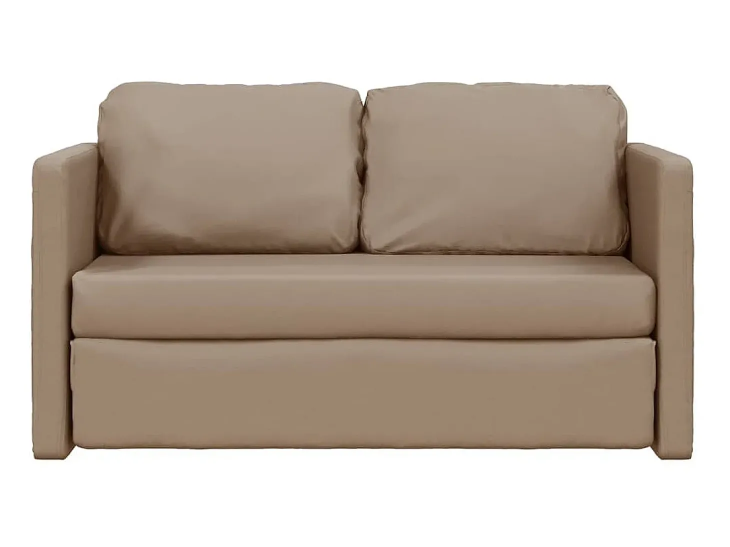 Sofá-cama sem pés 112x174x55 cm couro artificial cappuccino PT683121