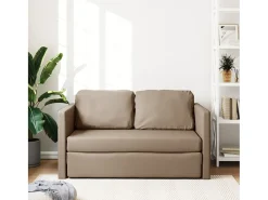 Sofá-cama sem pés 112x174x55 cm couro artificial cappuccino PT683121