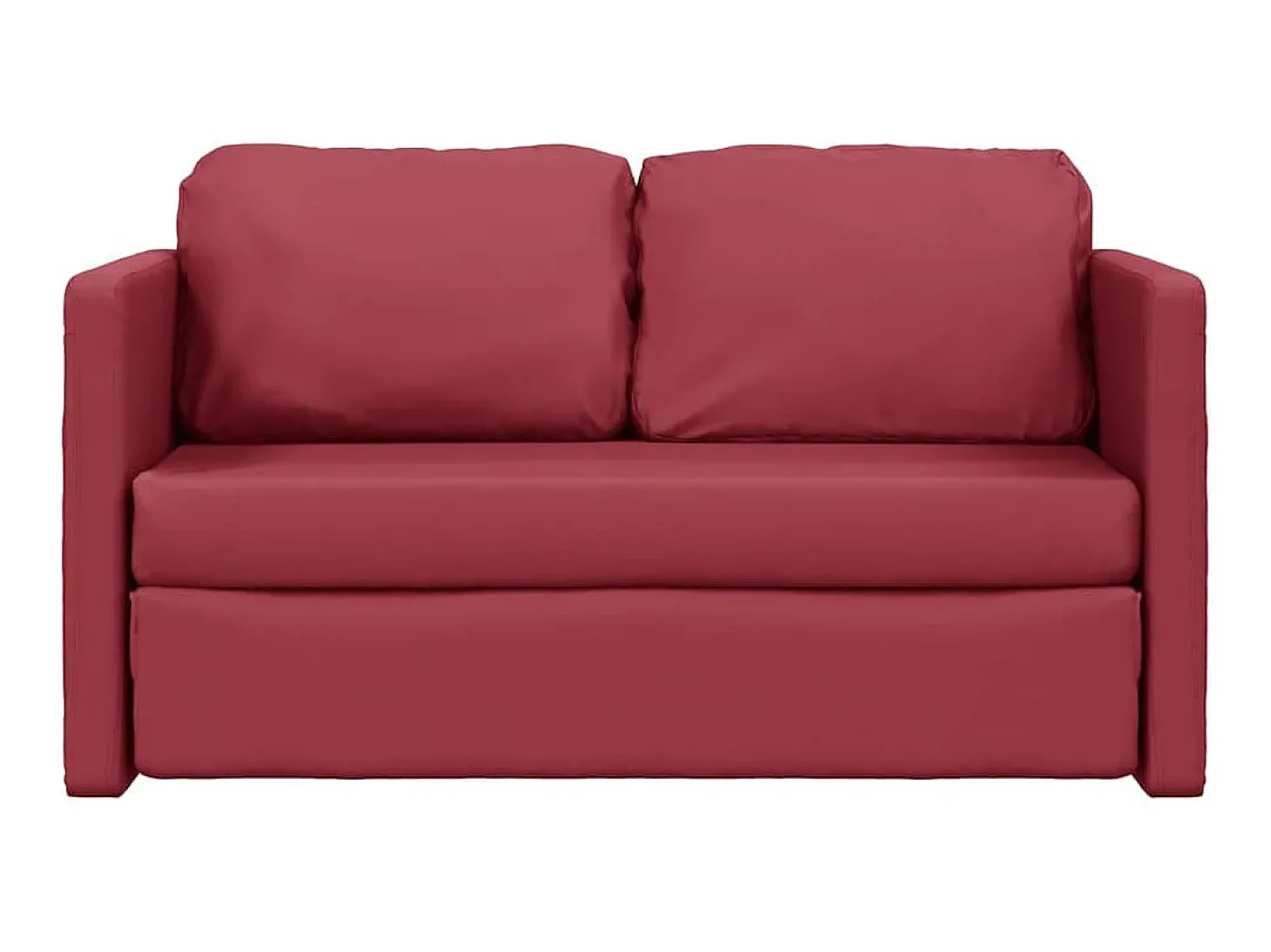 Sofá-cama sem pés 112x174x55 cm couro artificial vermelho tinto PT774297