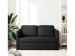 Sofá-cama sem pés 112x174x55 cm couro artificial preto PT832379