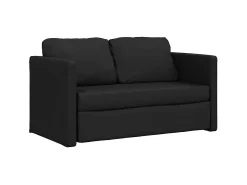 Sofá-cama sem pés 112x174x55 cm couro artificial preto PT832379