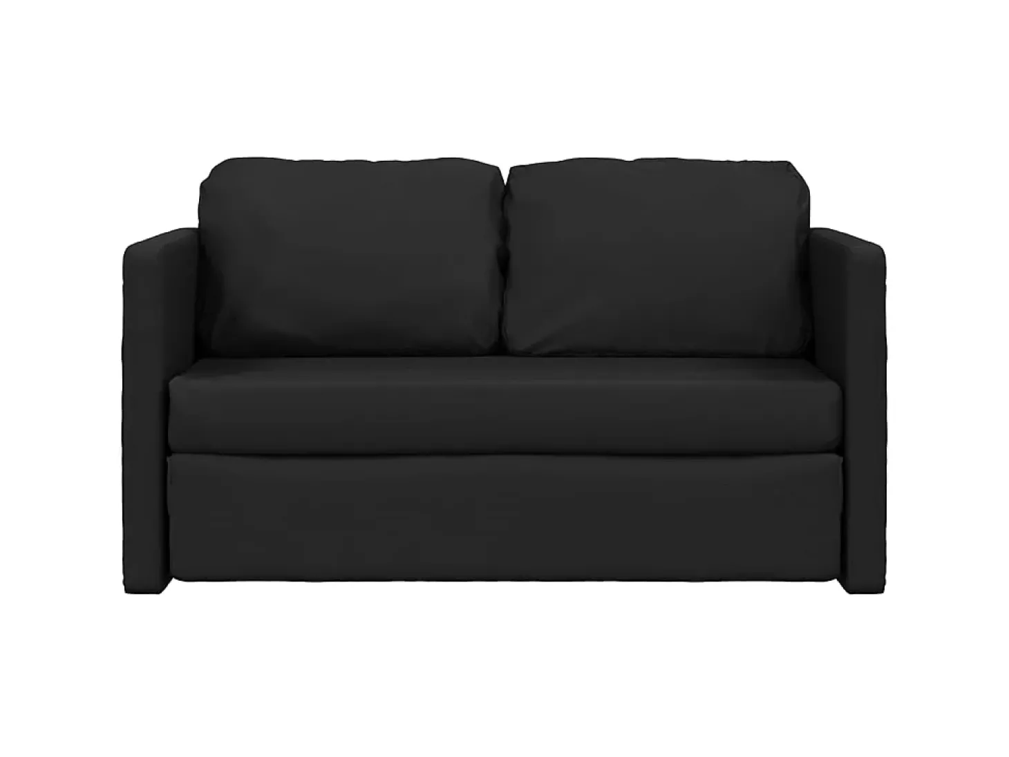 Sofá-cama sem pés 112x174x55 cm couro artificial preto PT832379