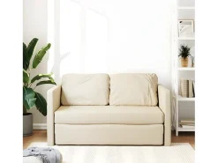 Sofá-cama sem pés 112x174x55 cm tecido cor creme PT794418