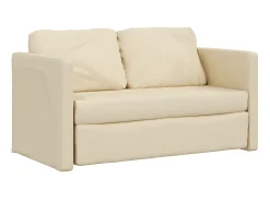 Sofá-cama sem pés 112x174x55 cm tecido cor creme PT794418