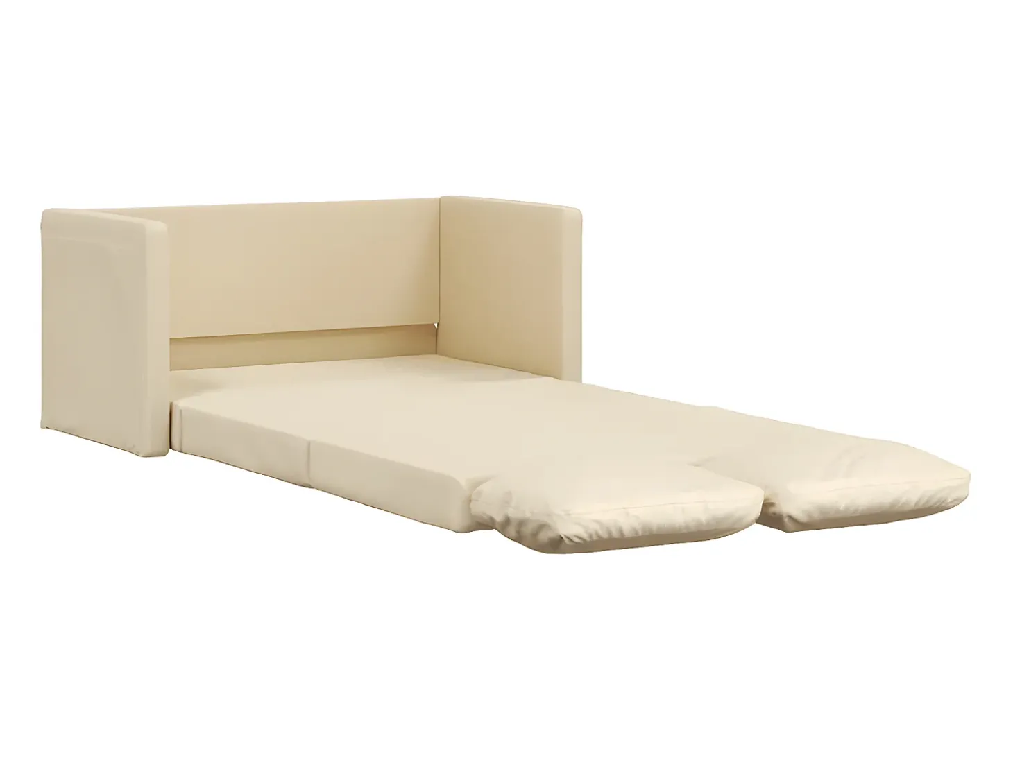 Sofá-cama sem pés 112x174x55 cm tecido cor creme PT794418