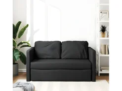 Sofá-cama sem pés 112x174x55 cm tecido preto PT877703