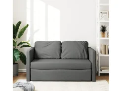 Sofá-cama sem pés 112x174x55 cm tecido cinzento-escuro PT894353