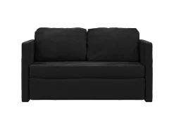 Sofá-cama sem pés 122x204x55 cm veludo preto PT572430