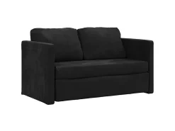 Sofá-cama sem pés 122x204x55 cm veludo preto PT572430