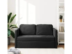 Sofá-cama sem pés 122x204x55 cm veludo preto PT572430