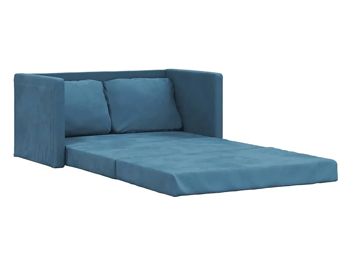 Sofá-cama sem pés 122x204x55 cm veludo azul PT107886