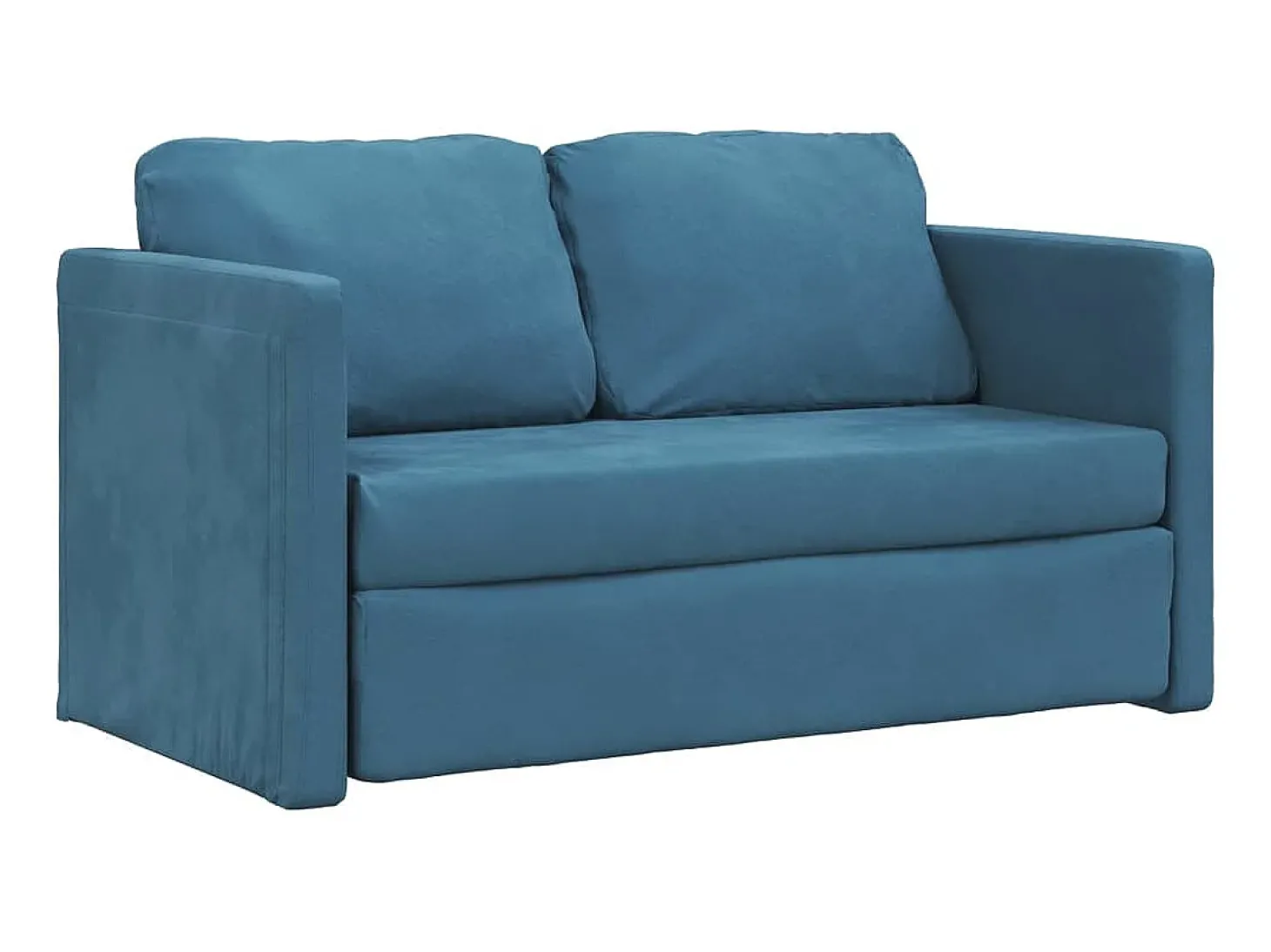 Sofá-cama sem pés 122x204x55 cm veludo azul PT107886