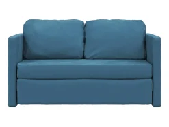 Sofá-cama sem pés 122x204x55 cm veludo azul PT107886