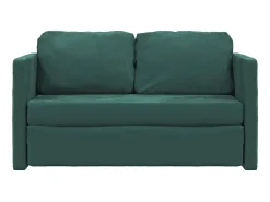 Sofá-cama sem pés 122x204x55 cm veludo verde-escuro PT179703