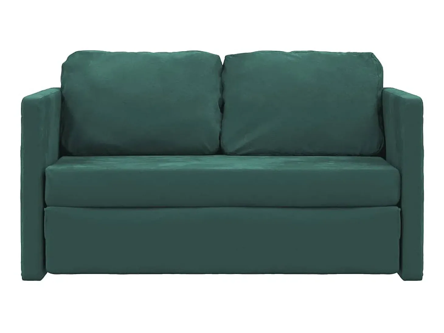 Sofá-cama sem pés 122x204x55 cm veludo verde-escuro PT179703