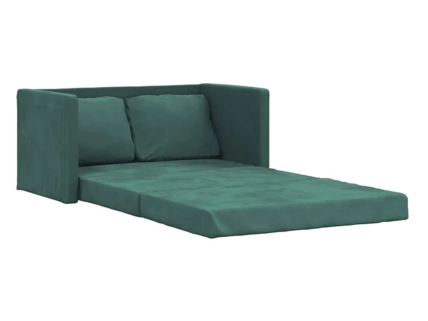Sofá-cama sem pés 122x204x55 cm veludo verde-escuro PT179703