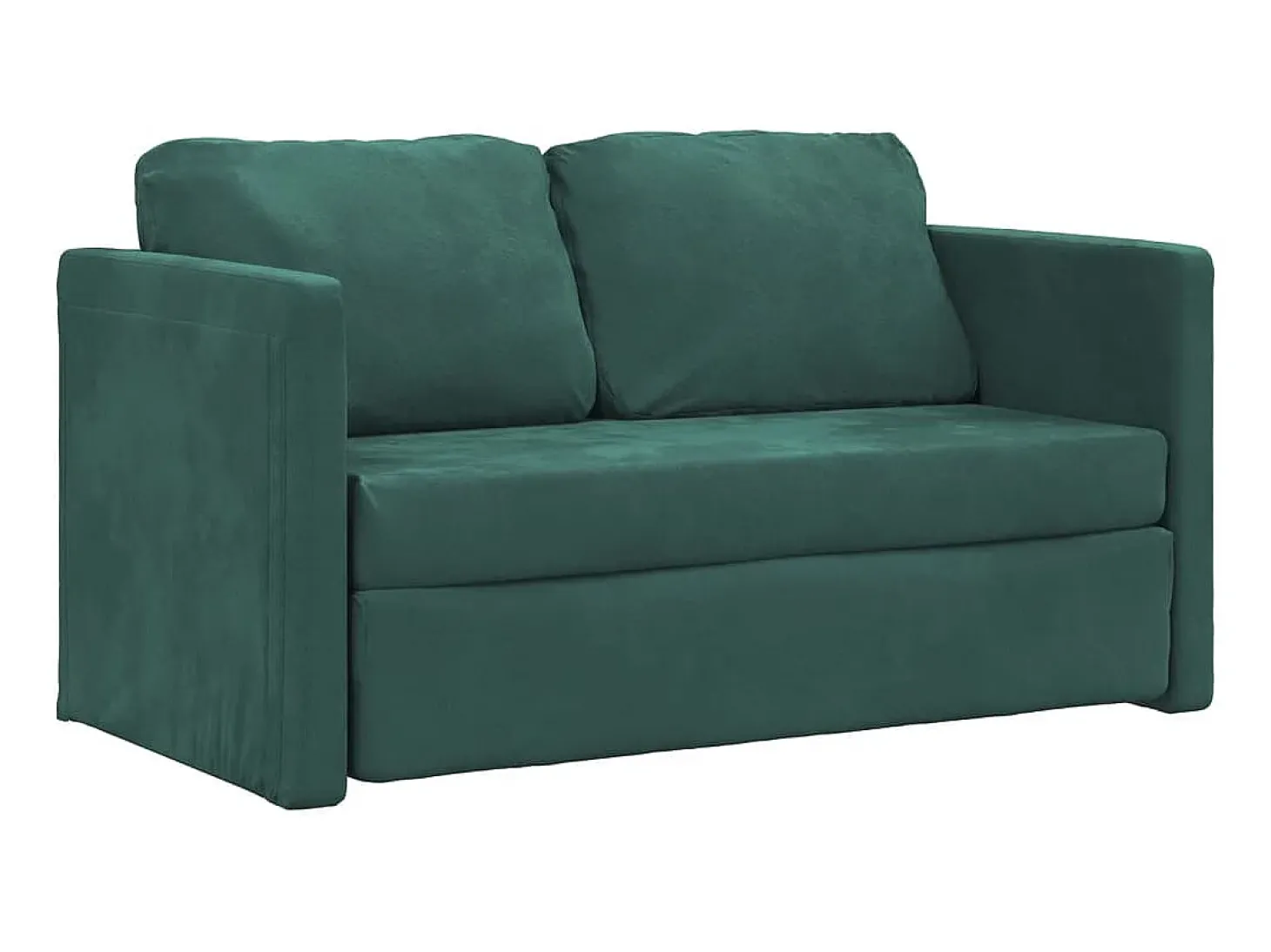 Sofá-cama sem pés 122x204x55 cm veludo verde-escuro PT179703