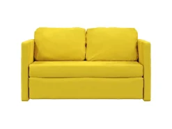 Sofá-cama sem pés 122x204x55 cm veludo amarelo-escuro PT110468
